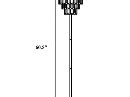 Base Floor Lamp With Crystal Shade - Silver