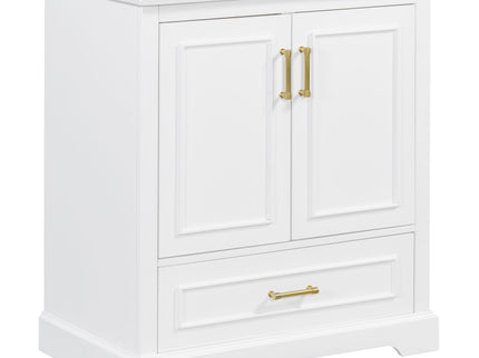 Bathroom Vanity With Sink, 1 Divided Drawer And 2 Soft Close Doors With Double Shelf
