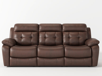 Genuine Non Power Reclining Sofa With Drop Down Table, Stainless Steel Cupholders And Magazine Bag