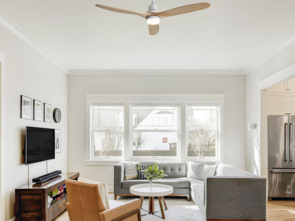 60" DC Motor Ceiling Fan With Light, 3 Blades, 18W LED 3 Color Dimmable With Memory, 6 Speed Lcd Remote Control, Reversible Motor, Timer Setting (1 / 4 / 8 H) - White