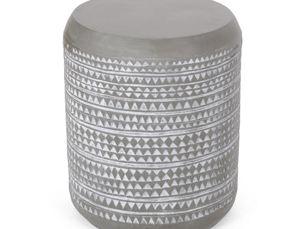 Outdoor Side Table With Cylindrical Shape - White