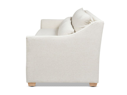 Ada - Flared Arm Contemporary Sofa With Lumbar Pillows - Flax White