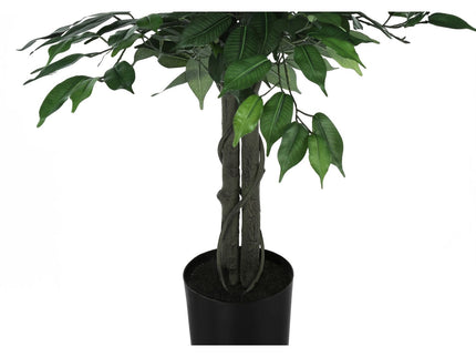 58" Tall, Artificial Plant, Ficus Tree, Indoor, Faux, Fake, Floor, Greenery, Potted, Decorative - Green / Black