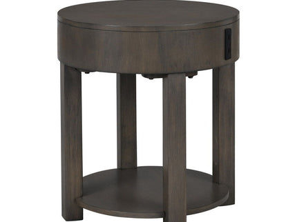 Jonah - MDF End Table With USB Ports - Light Brown
