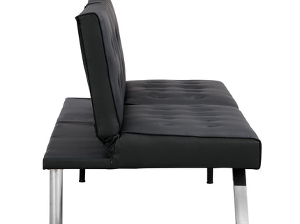 Contemporary Wood Frame Sofa Bed With Stainless Legs - Black