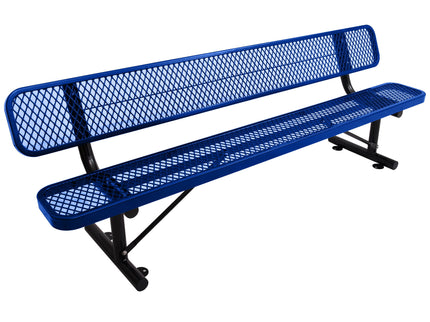 6' Outdoor Steel Bench With Backrest