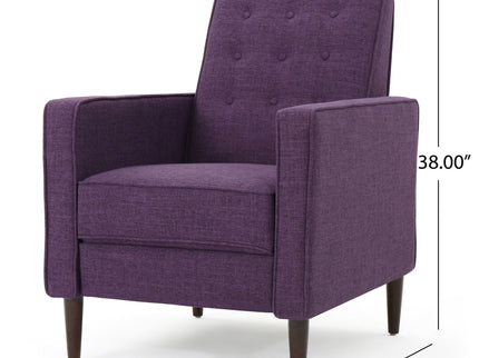 Mid-Century Modern Recliner With Button Tufted Waffle Stitch