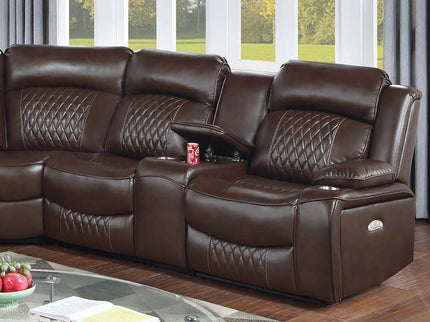 Power Motion Reclining Sectional Set With Console