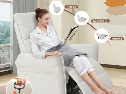 270° Power Swivel Rocker Glider Recliner Chair With USB Ports