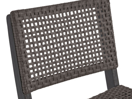 Outdoor Folding Acacia Wood Barstools With Rattan Backrest And Seat