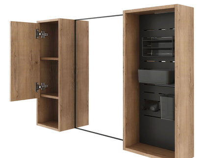 41.6" Wall Mounted Bathroom Cabinet With Soft Close Door, Storage Cabinet Featuring - Imitative Oak