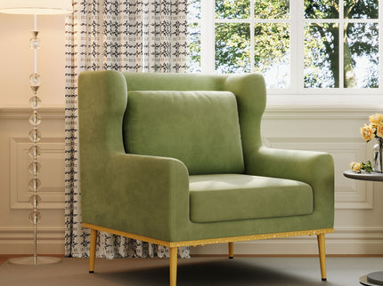 Elegant Curved Armrest Accent Armchair
