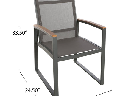 Aresha - Metal Outdoor Dining Armchair (Set of 2) - Gray