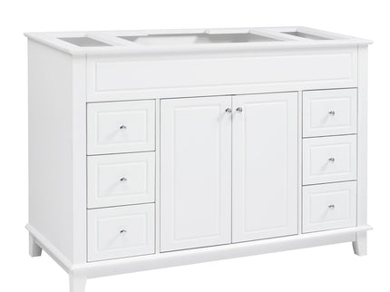 Bathroom Vanity Cabinet Only, 6 Soft Close Drawers & Double Doors - White