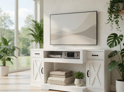 TV Stand With Adjustable Shelves & Double Doors