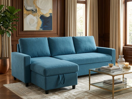 L - Shaped Convertible Sofa Bed With Storage Chaise