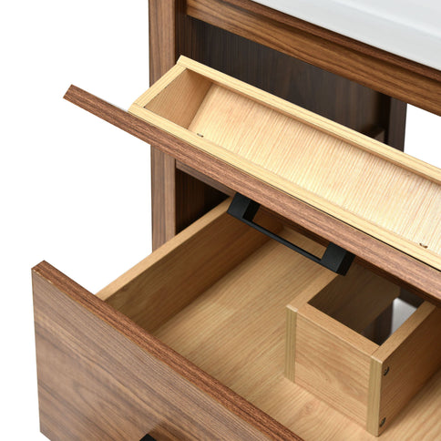 24'' Bathroom Vanity With Basin Sink, 3 Drawer Storage Cabinet - Natural Wood