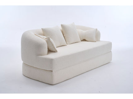 Foldable Sofa Bed, Boneless Couch Convertible Sleeper With 4 Pillows