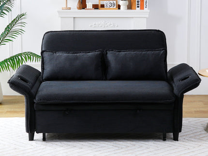 Modern Fabric Multi-Functional Sofa Bed With Adjustable Armrests And Backrests