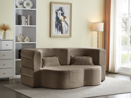 Floor Convertible Sleeper Sofa Bed With 2 Pillows