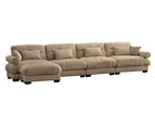Light Brown / 2 Pc. 4 Seater Sectional, Ottoman
