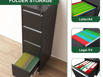 Drawer Metal Locking Vertical File Cabinet With Wheels Heavy Duty Lockable Storage
