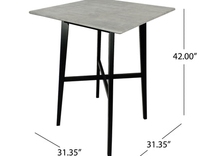 Modern Bar Height Dining Table, Rubberwood Legs And Laminate Table Top