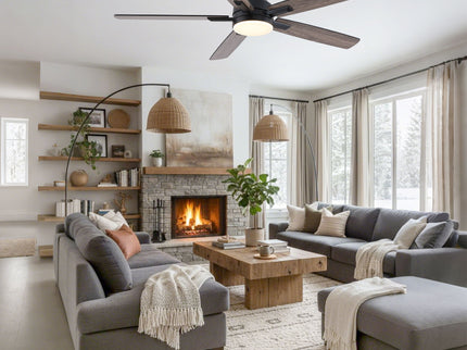 Mordern Flush Mount Ceiling Fan With Light And Remote Control