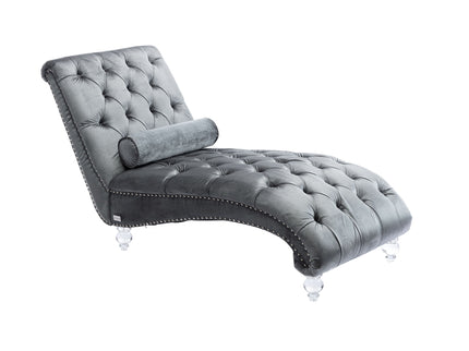 Chaise Lounge Indoor, Button Tufted Upholstered Chaise Lounge Chair With Pillow