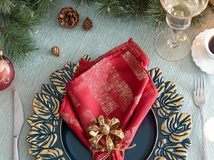 Plastic Charger Plate (Set of 8) - Blue / Gold