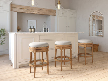 Rustic Elegance Backless Swivel Stool