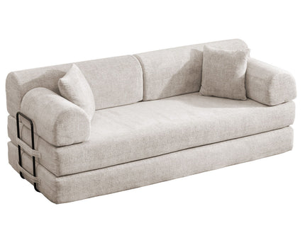 Modern 2 Tone Fabric Convertible Sleeper Sofa Bed