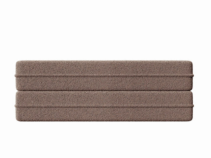 Modern Floor Sofa, With 2 Pillows, Convertible Teddy Fabric Foam Filled Bed