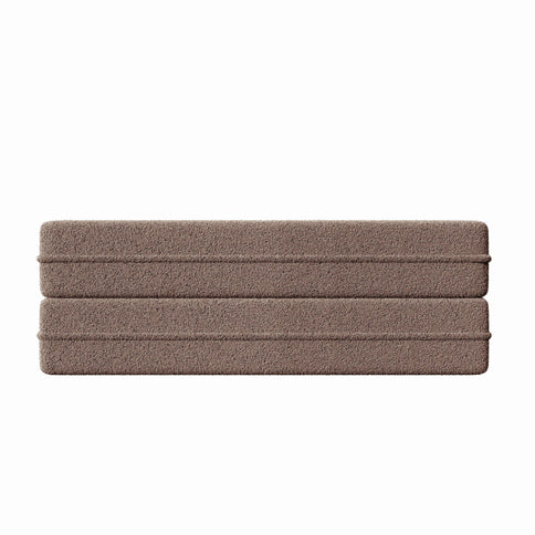 Modern Floor Sofa, With 2 Pillows, Convertible Teddy Fabric Foam Filled Bed