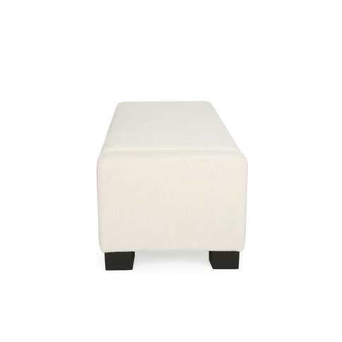 Textured Fabric Ottoman Bench With Hinged Lid
