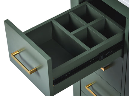 Ceramic Sink Combo, Freestanding Vanity Set With 3 Drawers & Soft Closing Doors