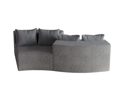 Curved Sectional Sofa With 4 Pillows, Modular Semi Circular Design
