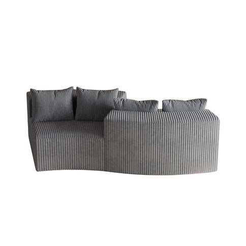 Curved Sectional Sofa With 4 Pillows, Modular Semi Circular Design
