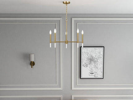 Courtyard - 5 Light Candle Chandelier - Clear / Gold