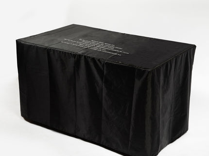Fire Pit Table, Glass Wind Guard And Rain Cover, Lid - Brown