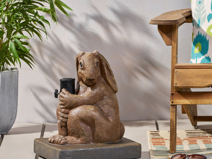 Hand Crafted Rabbit Umbrella Base With Playful Design - Light Brown