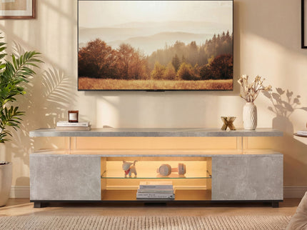 TV Stant With LED And Large Side Cabinet