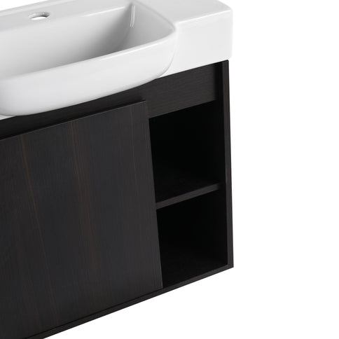 Wall Mounted Bathroom Vanity With Sink, Soft Close Door