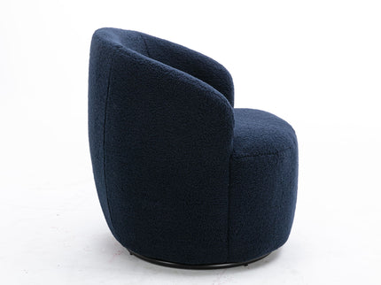 Teddy Fabric Swivel Accent Armchair Barrel Chair With Powder Coating Metal Ring
