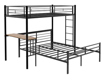 Bunk Bed With Built In Desk & Guardrail Frame