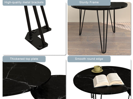 Round Nesting Coffee Table For Living Room (Set of 2)