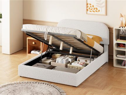 Upholstered Platform Bed With Hydraulic Storage System