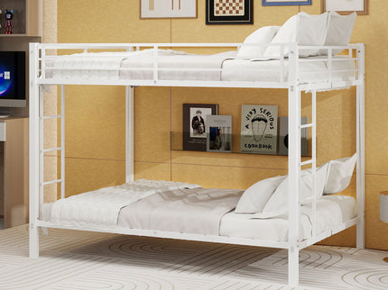 Bunk Bed For Kids, Convertible Frame With Ladders & Guardrail