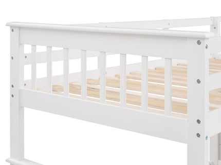 Stairway Bunk Bed With Storage And Guard Rail For Bedroom
