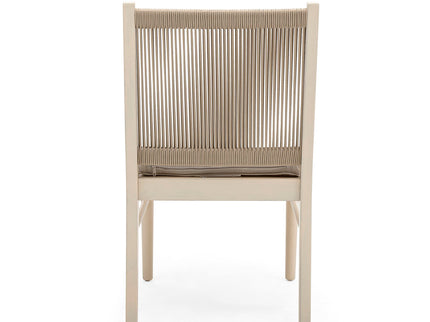 Cordoba - Dining Chair (Set of 2) With Acacia Wood Frame And Water Repellent Fabric - Beige / Yellow